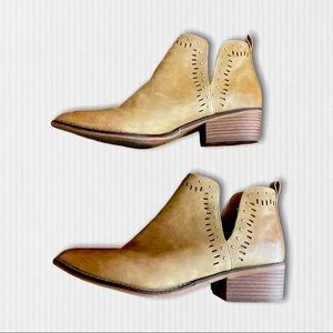 Steve Madden Tan Slip On Booties w/studded detail.